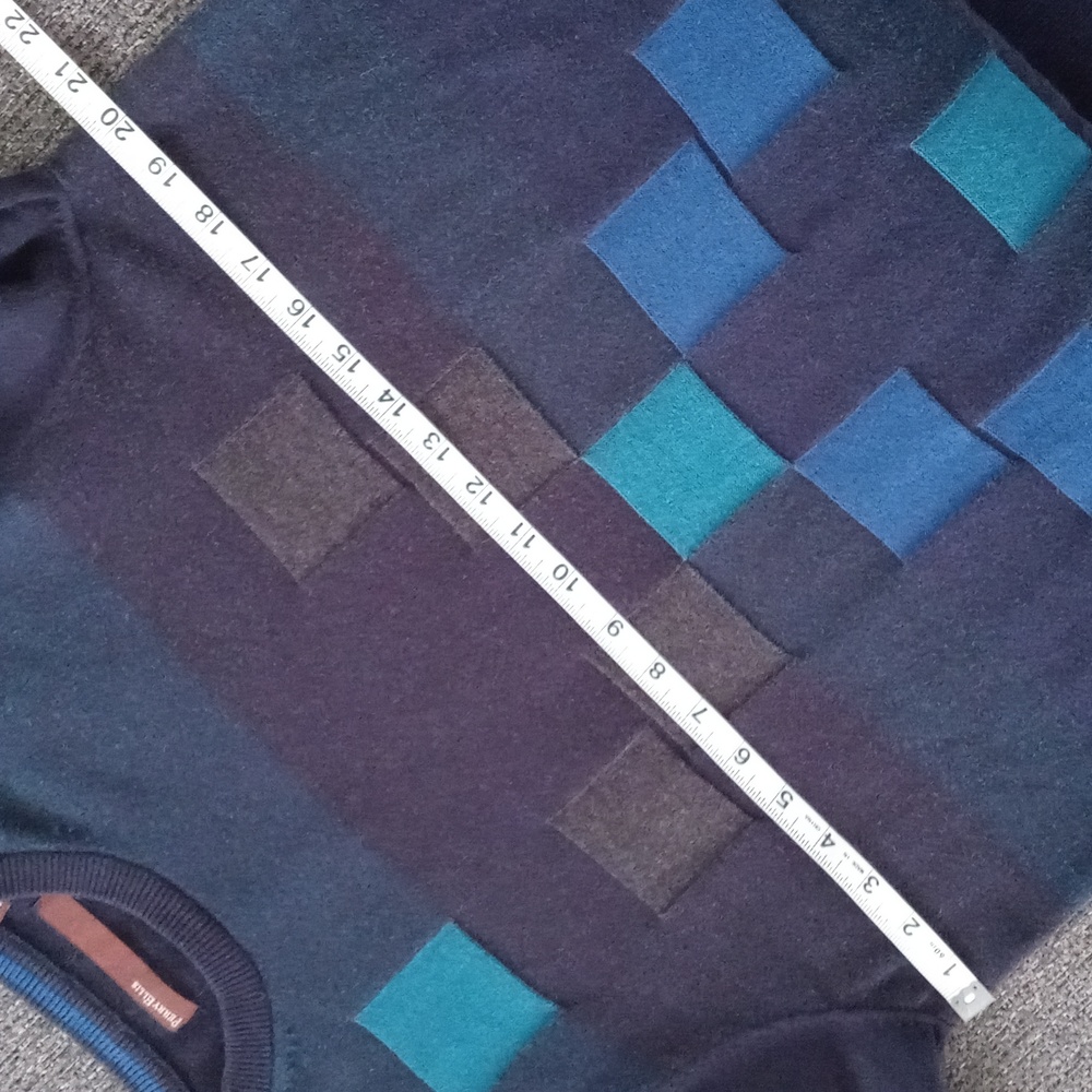 Perry Ellis - Blue Principles Block Pattern Crewn… - image 7